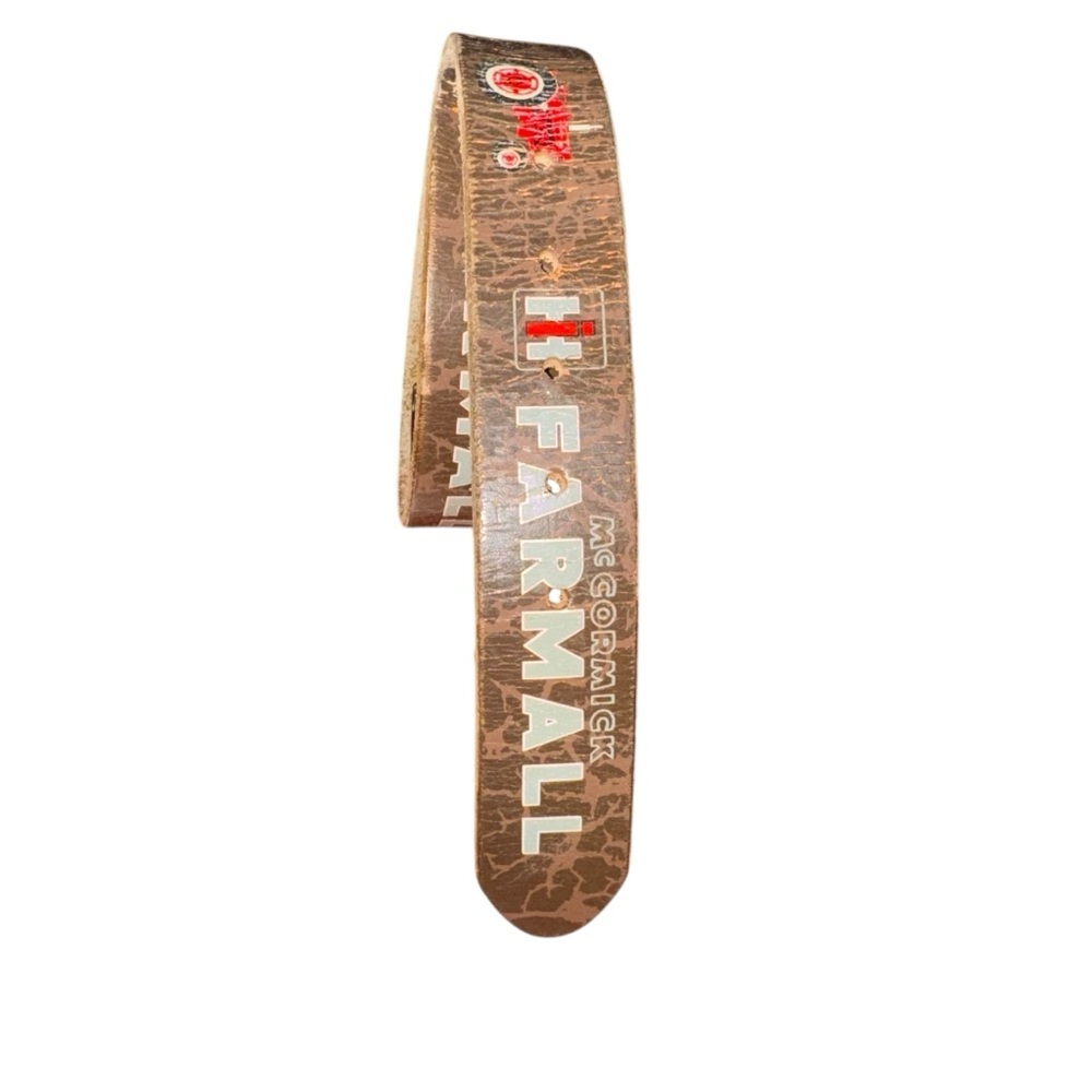 Farmall McCormick Leather Belt 43” Brown Distressed Tractor Logo Western